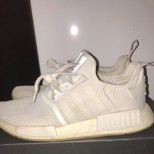 All white Adidas shoes 9.5